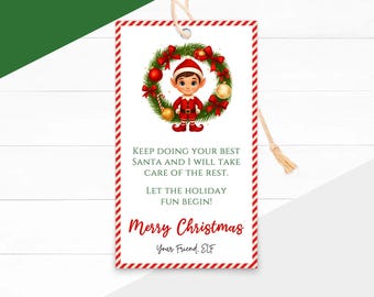 Elf Christmas Gift Tags: Printable Holiday Treat Labels (Instant Download)
