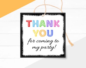 Aufkleber „Thank For Coming To My Party“, 24x40 Mm, Pink – Für Geschenktüten & Party-Dankeschön