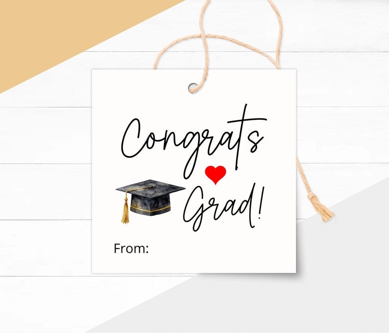 Graduation Gift Tags Printable Class of 2026, Congrats Grad Gift Card ...
