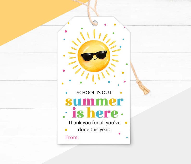 Teacher Appreciation Gift Tags Printable, End of School Summer Thank ...