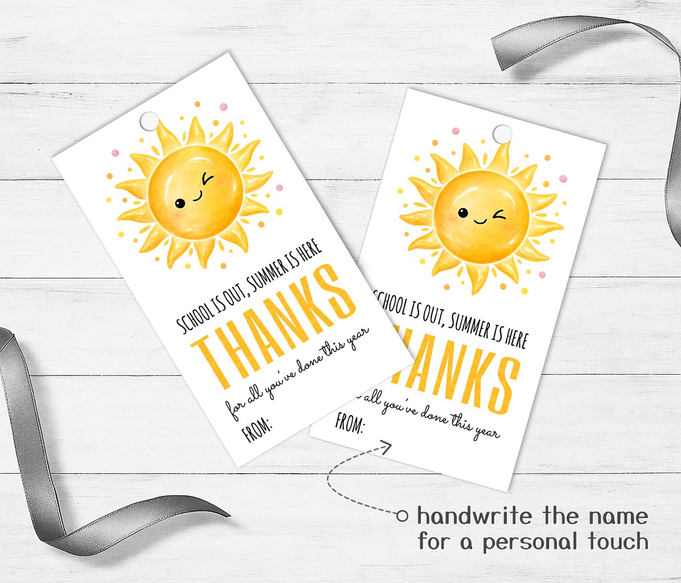 Have a Great Summer Gift Tags Printable, End of School Teacher Student ...