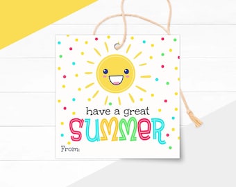 Passez un bel été Étiquettes imprimables, étiquette de cadeau pour le dernier jour d'école, étiquette de fin d'année enseignant-élève (téléchargement instantané)