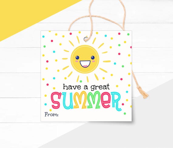 Have a Great Summer Gift Tags Printable, Last Day of School Favor Label, End of Year Teacher Student Tag (Instant Download)