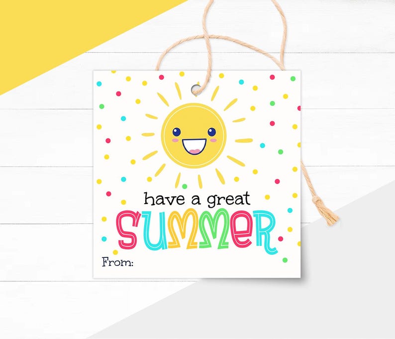 Have a Great Summer Gift Tags Printable, Last Day of School Favor Label, End of Year Teacher Student Tag (Instant Download)