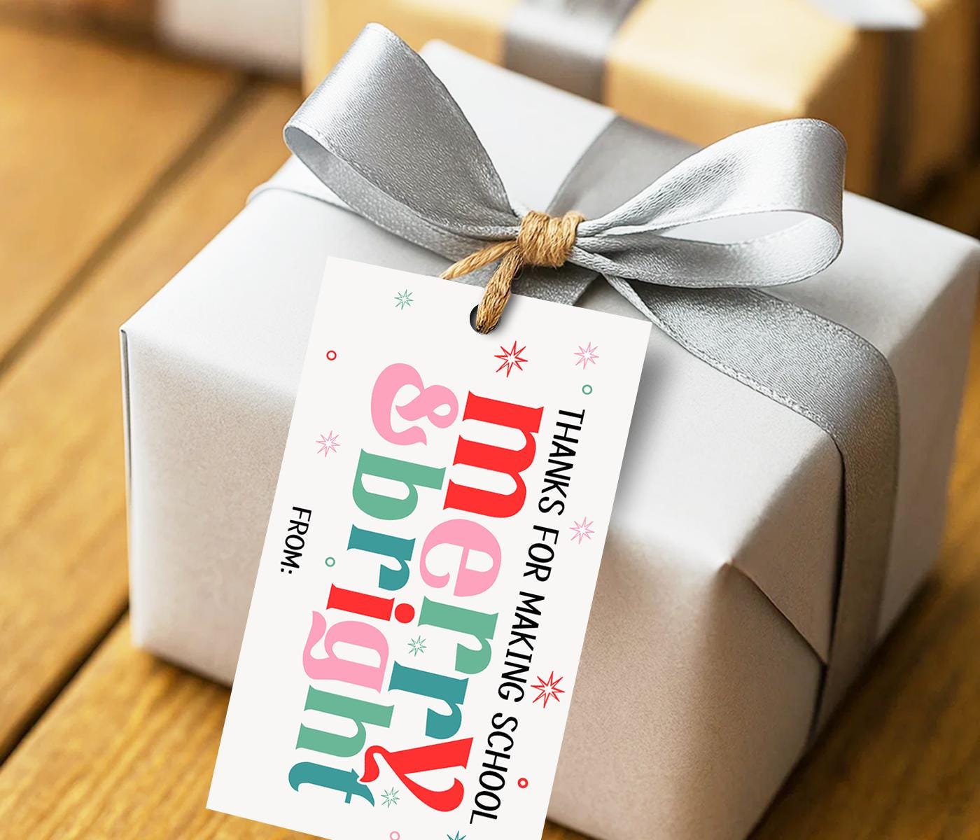 Merry & Bright Gift Tags - Printable Teacher Appriciation Christmas ...