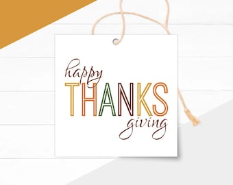 Printable Thanksgiving Favor Tags: Minimalist Cookie Gift Labels (Instant Download)