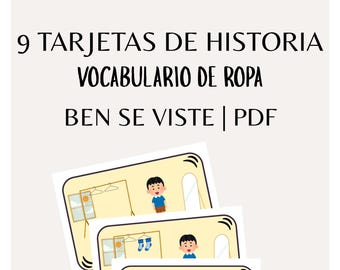 Spanish Clothing Flashcards for Kids: Illustrated Story (PDF Download) Espanol Vocabulario de tarjetas