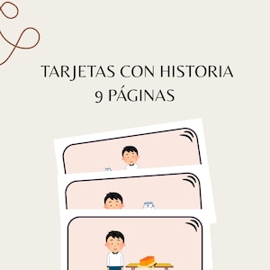 Historia de Flashcards | PDF printable, tarjetas de vocabulario, de historia, spanish, español, niños, educational, comida