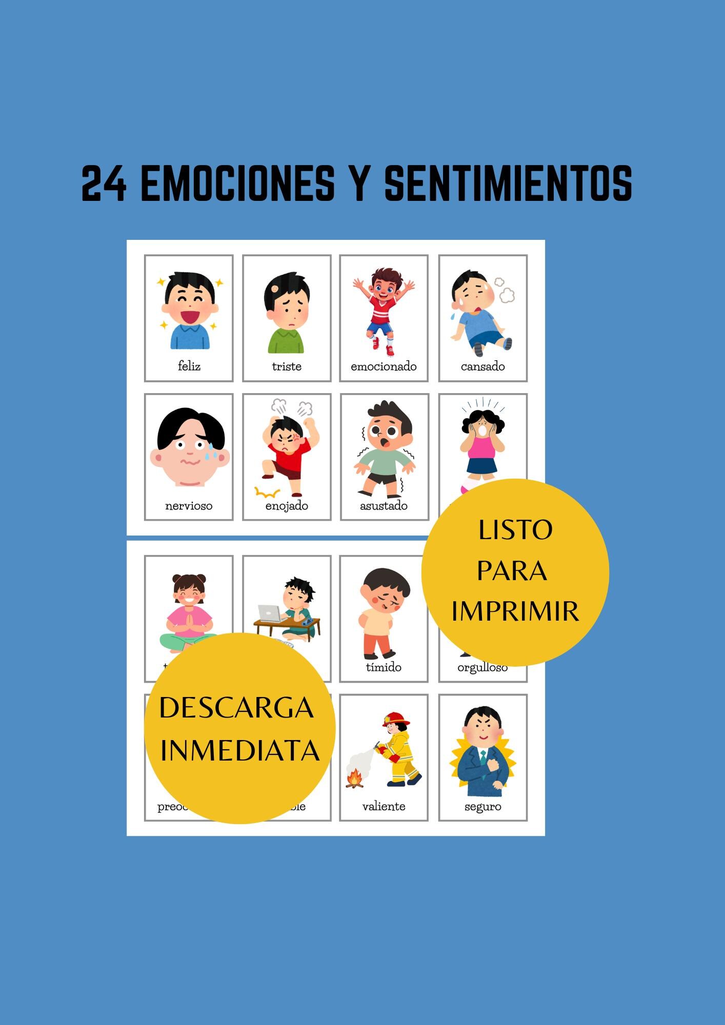 Tarjetas De Emociones Y Sentimientos Para Niños | Flashcards ...