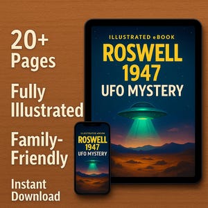 Roswell 1947 UFO Mystery Illustrated eBook | Family-Friendly History of the Famous Incident & Cover-Up
