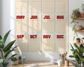 Rétro 2026, calendrier mural mensuel 2027