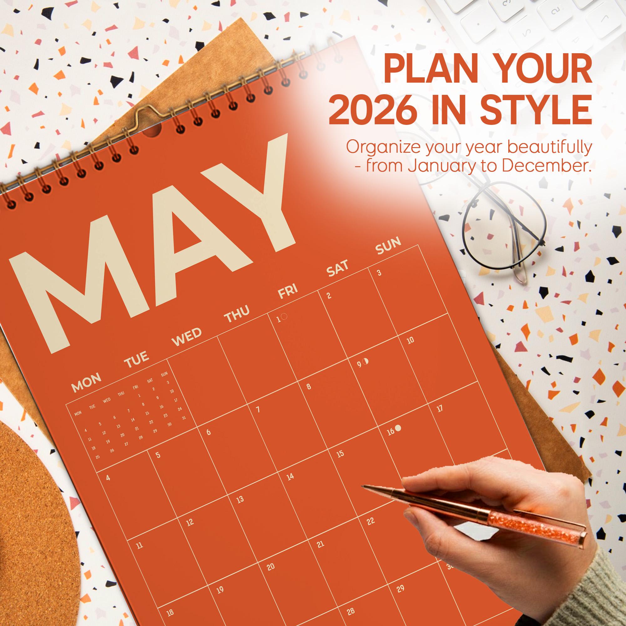 Colorful 2026, 2027 Monthly Wall Calendar - Etsy
