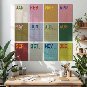 2026, 2027 Wall Calendar: 12 Colorful Monthly Planner, Recycled Paper, Monday/Sunday Start image 1