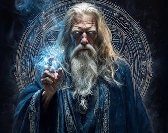 Merlin Attunement Activation, Magick Power Current Initiation and Invocation, Charged Digital Artwork