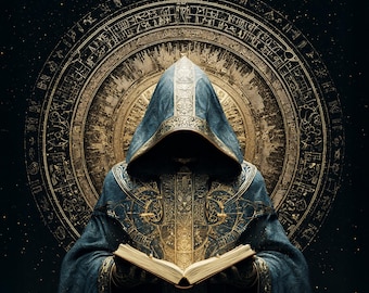 Hermetic Wisdom Attunement Activation, Divine Knowledge Power Current Initiation and Invocation, Charged Digital Artwork