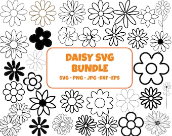 Pacote Daisy SVG: Arquivos de corte de flores para Cricut (download digital)