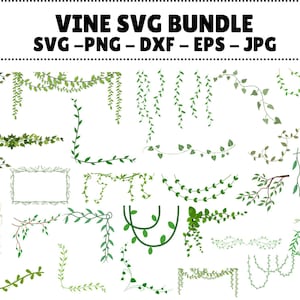 Vine Silhouette SVG: Leaf Vines Vector Graphics (PNG, DXF)