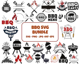 BBQ SVG Bundle: Grilling Clipart, Kitchen Cut Files (Digital Download)