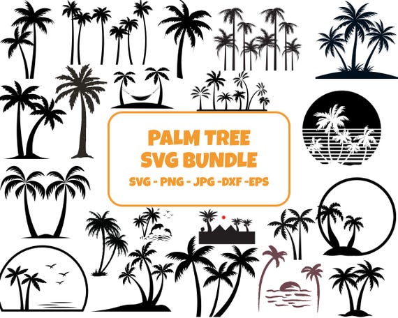 Palm Tree SVG Bundle: Beach & Sun Clipart (Instant Download)