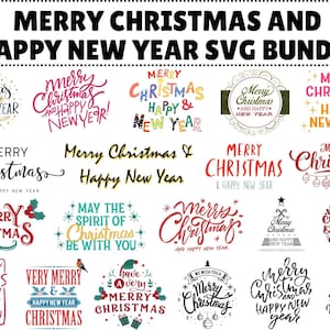 Fustellenshop - Stencil con quattro scritte: Merry Christmas Happy