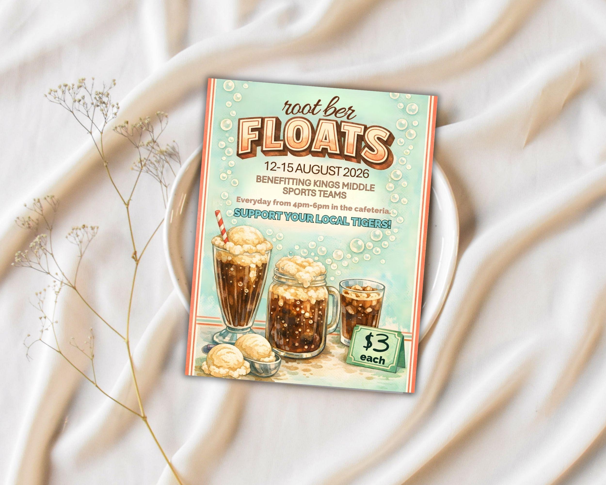 Editable Root Beer Float Fundraiser Flyer Template (8.5x11 Inches) - Etsy