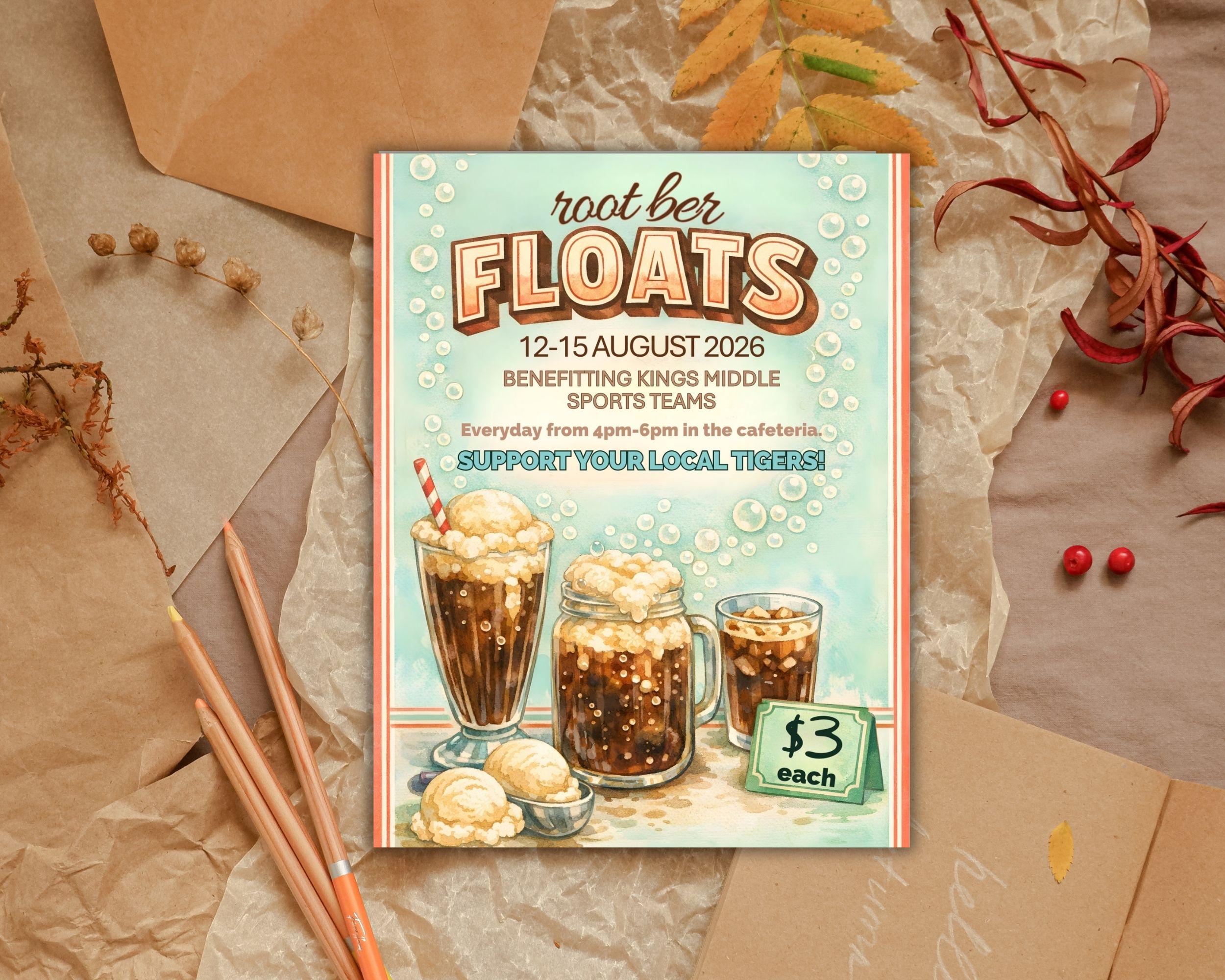 Editable Root Beer Float Fundraiser Flyer Template (8.5x11 Inches) - Etsy