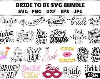 Bride To Be SVG Bundle | Bridal Party, Wedding (Digital Download)