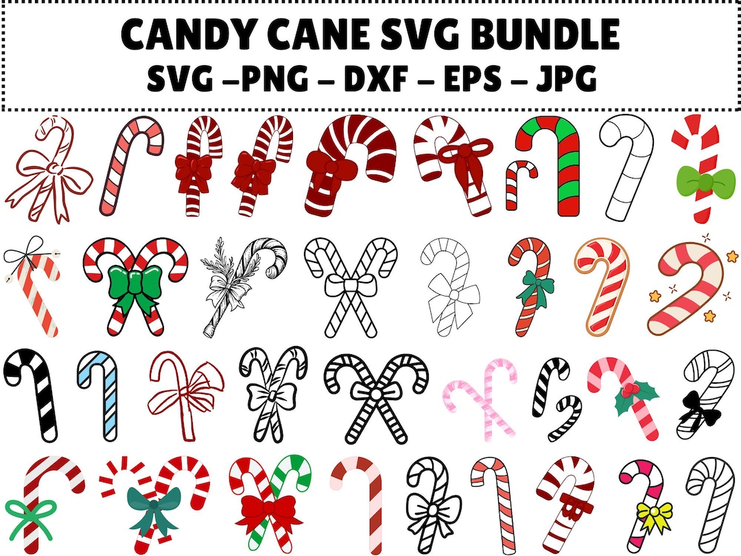 Candy Cane SVG Bundle, Christmas Cricut Files (digital Download) - Etsy