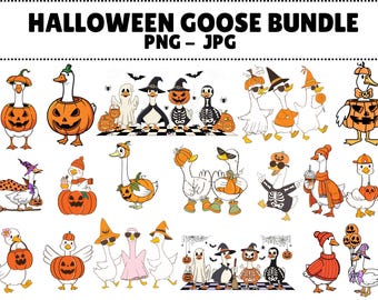 Halloween Goose SVG Bundle: Spooky PNG Designs (Digital Download)
