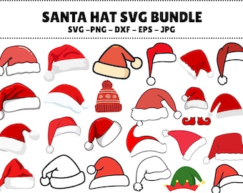 Santa Hat SVG Bundle: Christmas Cut Files (Digital Download)