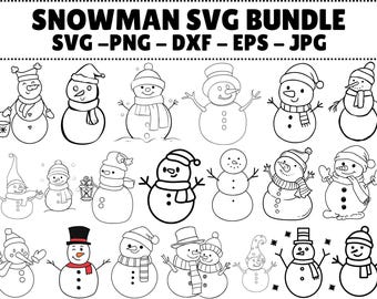 Snowman SVG Bundle, Christmas Clipart (Digital Download)