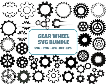 Gears SVG Bundle: Steampunk Cogs, PNG, Clipart (Digital Download)