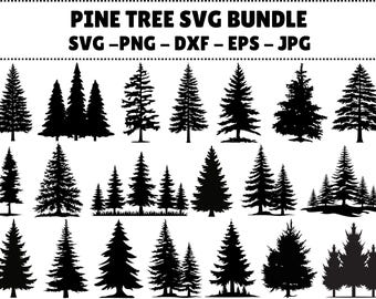 Pine Tree SVG Bundle, Forest Clipart (Digital Download)