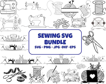 Sewing Machine SVG Bundle | Tailor & Seamstress Clipart | Crafting Cut Files | Digital Download