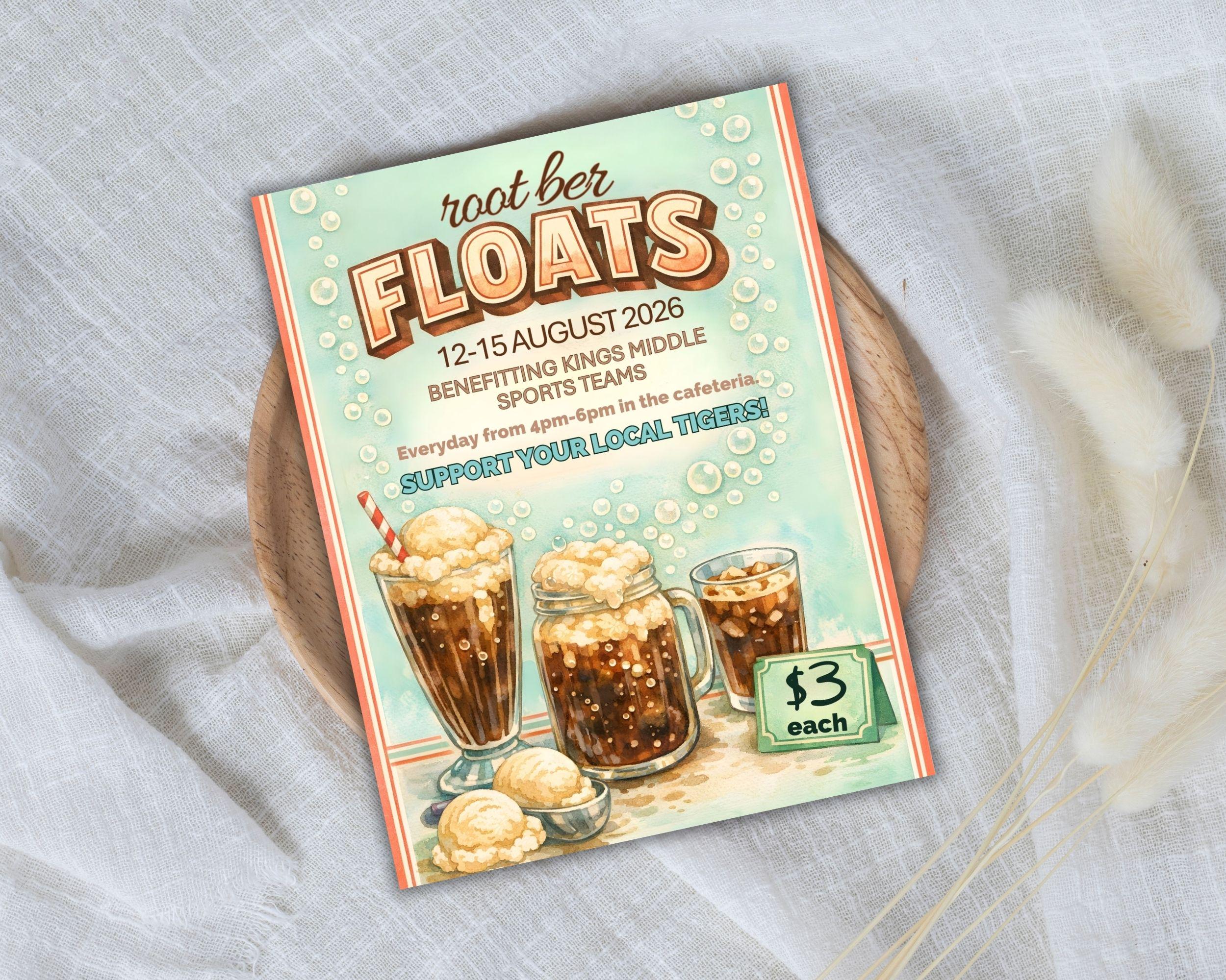 Editable Root Beer Float Fundraiser Flyer Template (8.5x11 Inches) - Etsy