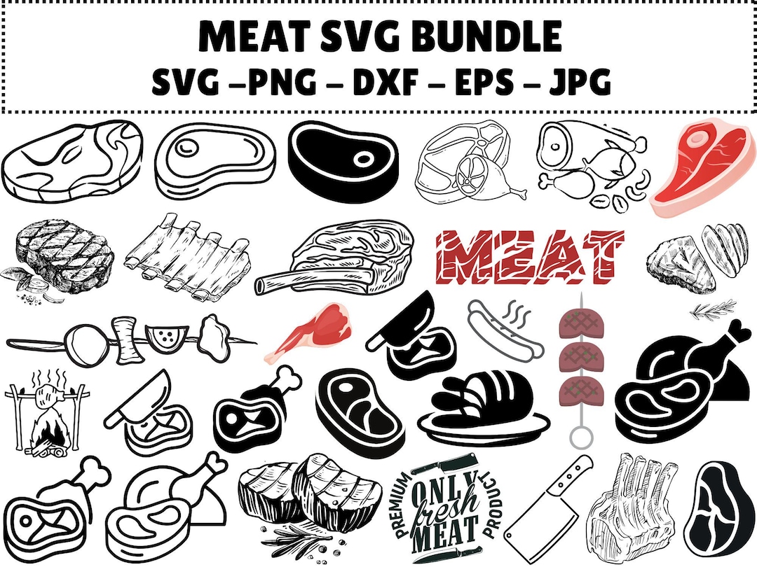 Meat Raffle Svg Meat SVG Bundle: Butcher Cuts, Steak, Ribs, Chicken (digital Download ...