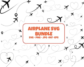 Airplane SVG Clipart Bundle: Travel Silhouette (Digital Download)