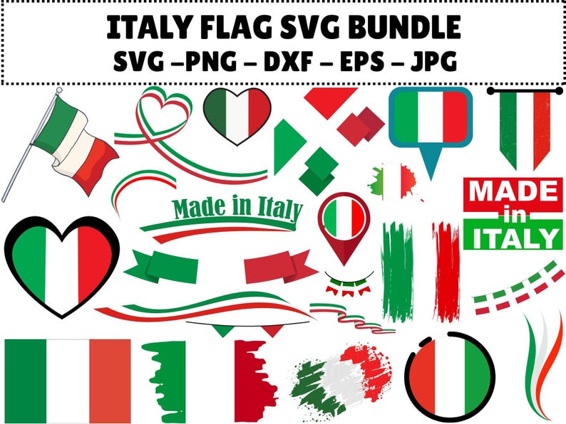 Italian Flag SVG Bundle | Layered Cut Files (digital Download) - Etsy
