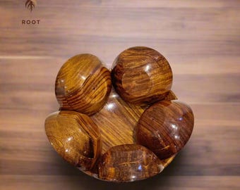 Handcrafted Wooden Bowl Set: Rustic Kitchen & Home Decor