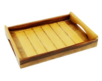 Handmade Rustic Wood Serving Tray: Breakfast, Coffee, Home Decor