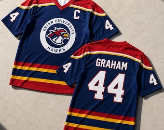 Camiseta de fútbol americano Graham 44 de la Universidad Briar, camiseta para uso fuera del campus, camiseta de fútbol americano Romance de Hockey, sudadera de la Universidad Briar, fútbol americano Romance 2026