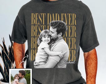 Custom Dad Vintage Photo T-Shirt: Personalized Fathers Day Shirt With Kids Photo, Funny Dad Shirt, Best Dad Ever Shirt, New Dad Gift 2026