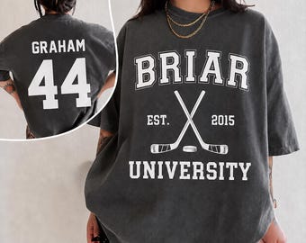 Custom Briar U Shirt, Briar University Hawks Hockey Team Shirt, Campus Hockey Shirt, Hockey Romance Shirt, Di Laurentis 66 and Graham 44 Tee
