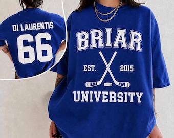 Custom Briar U Shirt, Briar University Hawks Hockey Team Shirt, Campus Hockey Shirt, Hockey Romance Shirt, Di Laurentis 66 and Graham 44 Tee