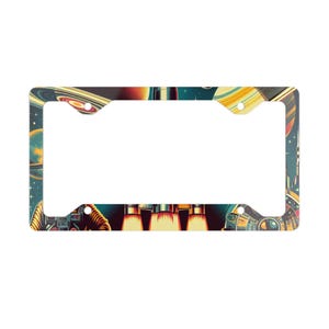 Space-Themed Metal License Plate Frame for Car Enthusiasts, Unique Gift for Space Lovers, Astronaut Decor, Personalized Car [...]