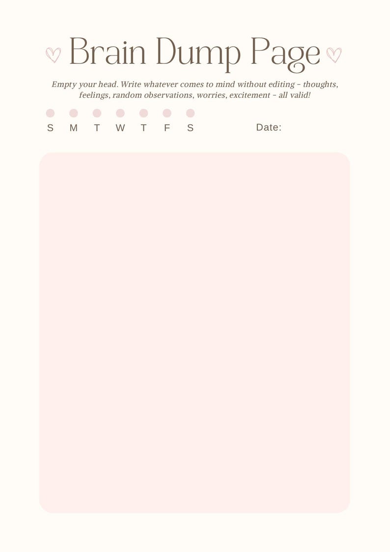 PDF imprimable de l'agenda pour le dysfonctionnement exécutif - Non daté, quotidien hebdomadaire pour se concentrer et submerger image 4