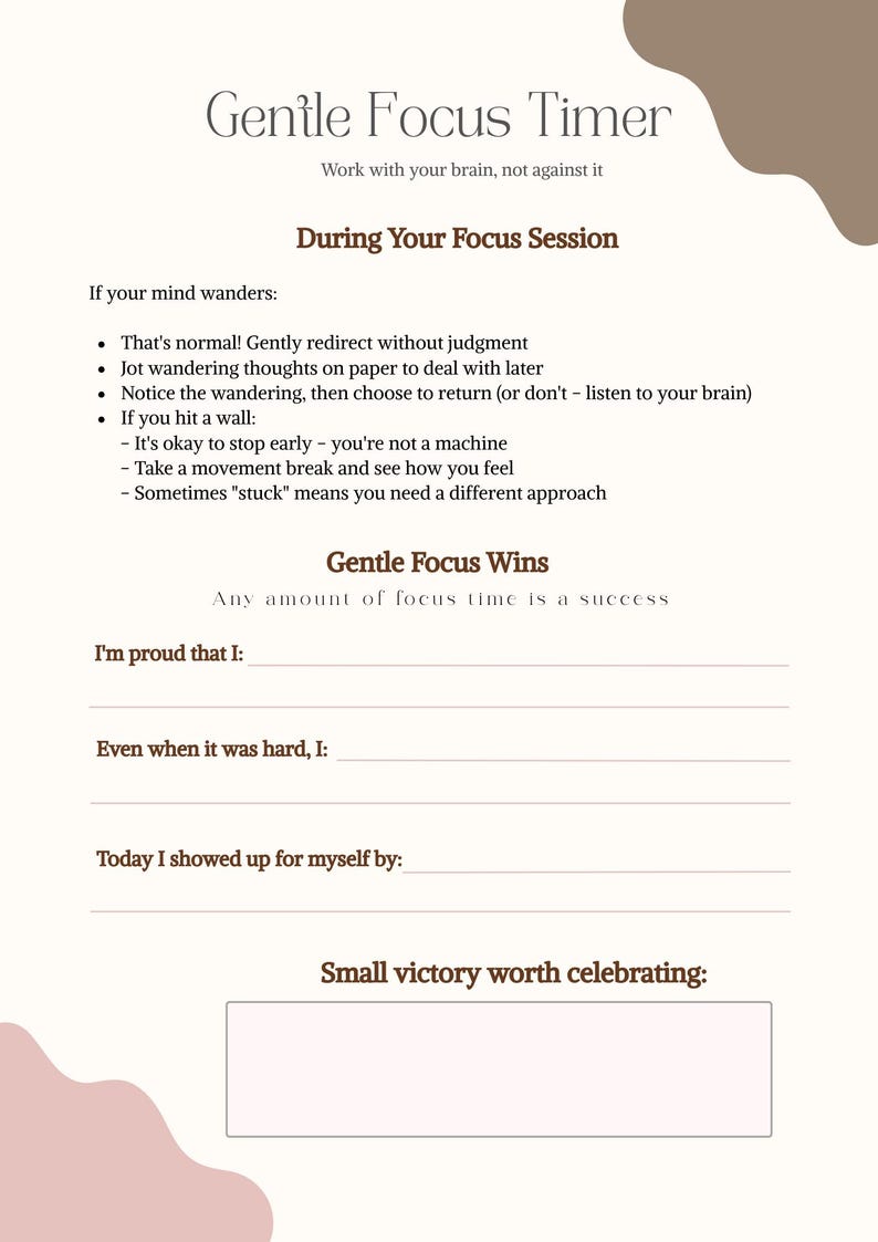 PDF imprimable de l'agenda pour le dysfonctionnement exécutif - Non daté, quotidien hebdomadaire pour se concentrer et submerger image 8