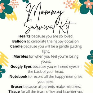 New Mom Survival Kit Tag , New Mother , Mother Survival Kit, Gift Tag, Mom Gift, New Mother Gift- Treat Tag-PRINTABLE