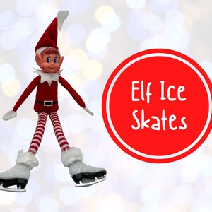 Elf Prop Ice Skates-Glittery WHITE