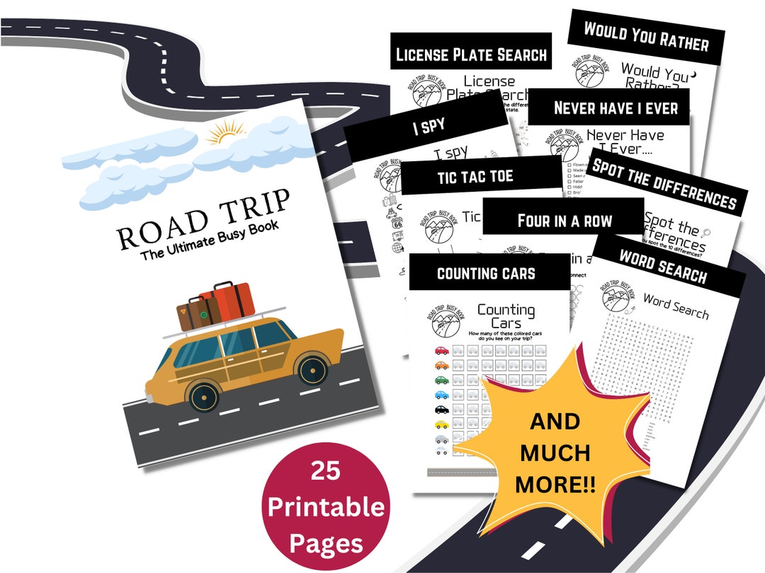 Family Road Trip Printable Games for Kids, Road Trip Planner, Family ...
